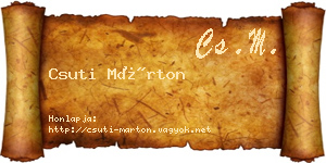 Csuti Márton névjegykártya