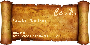 Csuti Márton névjegykártya